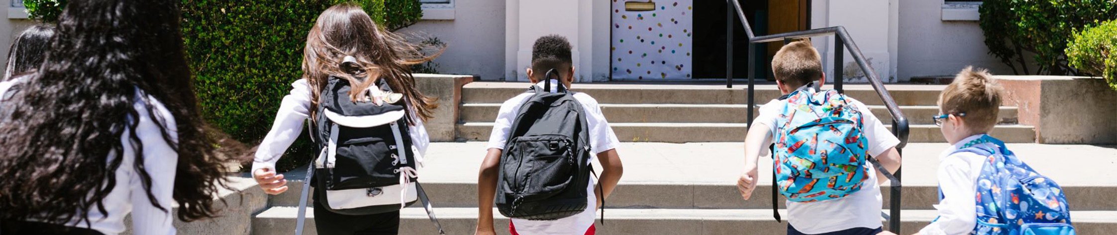 children with school bags