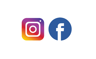 Facebook and Instagram logo with white border