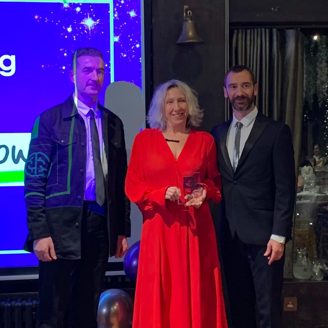 Ian wilson and emma mills receiving most innovative mental health intervention award