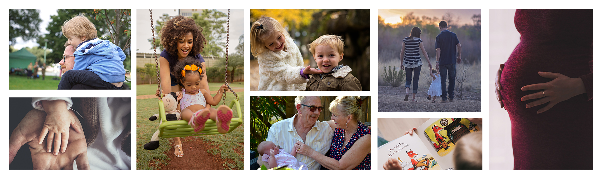 Banner with images of familiies